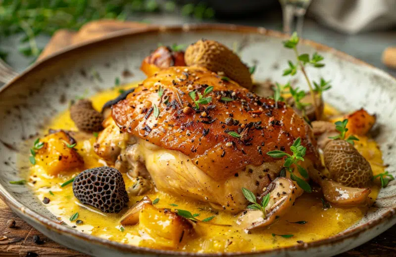 Harmonie culinaire : poulet au vin jaune et aux morilles