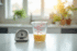 Verre mesureur rempli jusqu a 40 cl sur plan de travail