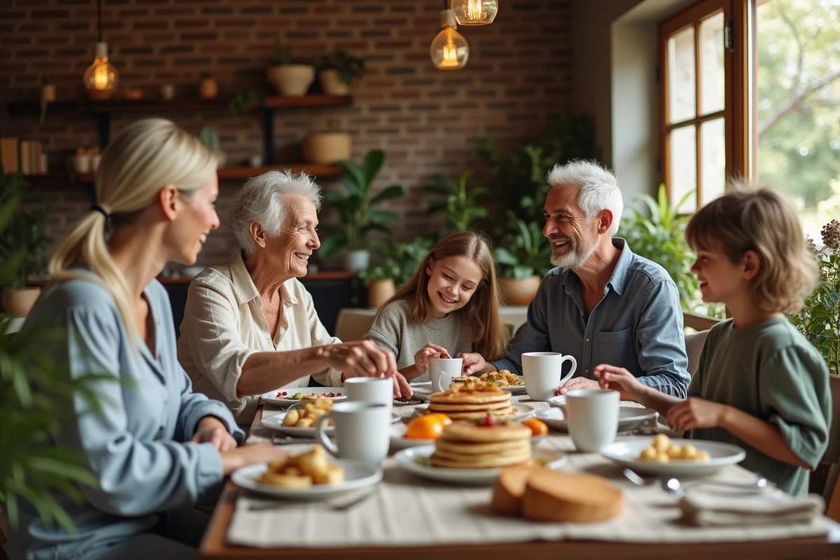 Famille multigeneration autour d